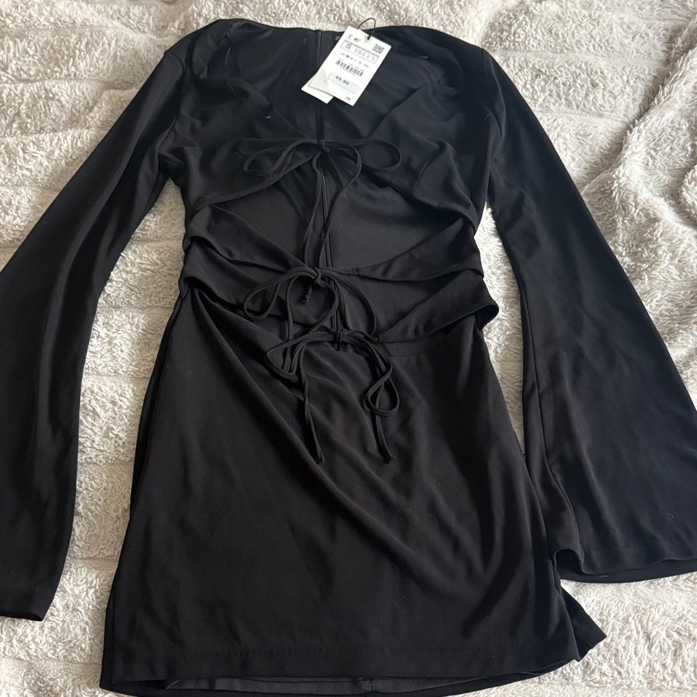 NWT Zara mini dress tie